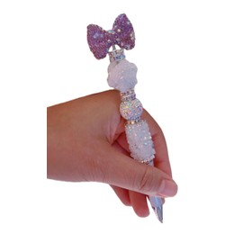 Decorative Rollerball Pen, Shimmering Gemstone Design,Stand Holder Set Signing Desk Ballpoint Pen for Guest Book Bridal Teacher Wedding Engagement Graduation Business Home Office Gift Supplies