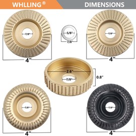 5PCS Angle Grinder Wood Carving Disc Set, 4 and 4 1/2 Angle Grinder Attachments with 5/8 inch Arbor, Grinder Cutting Disc Wood Shaping Tools, Grinding Wheel Shaping Disc for Wood Cutting