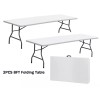 Segawe 2PCS Folable Table 8FT Dining Table w/Handle Lock Picnic