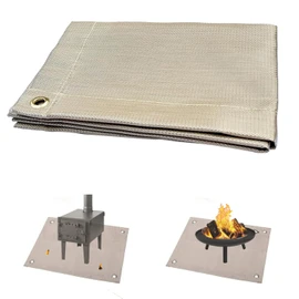 AWISEFULL Fire Pit Mat 24" x 32" Thickened Fireproof Wood Stove Under Grill Mat with Solo Stove for Wooden Deck BBQ Lawn Protection