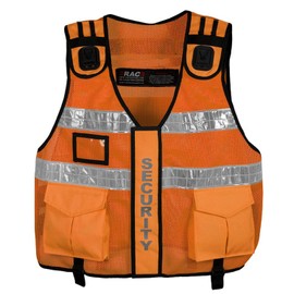 RAC3 Hi Viz Tactical Vest Dog Handler Security, Paramedic, Enforcement, Tac Vest (Orange)