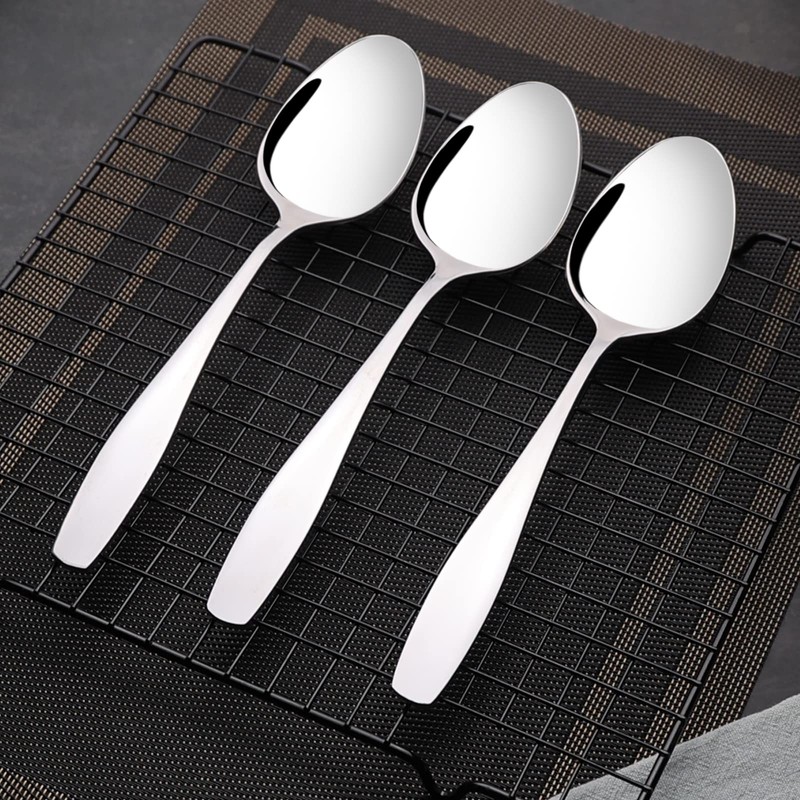 Jekiyo Set of 6 Large Stainless Steel Serving Spoons