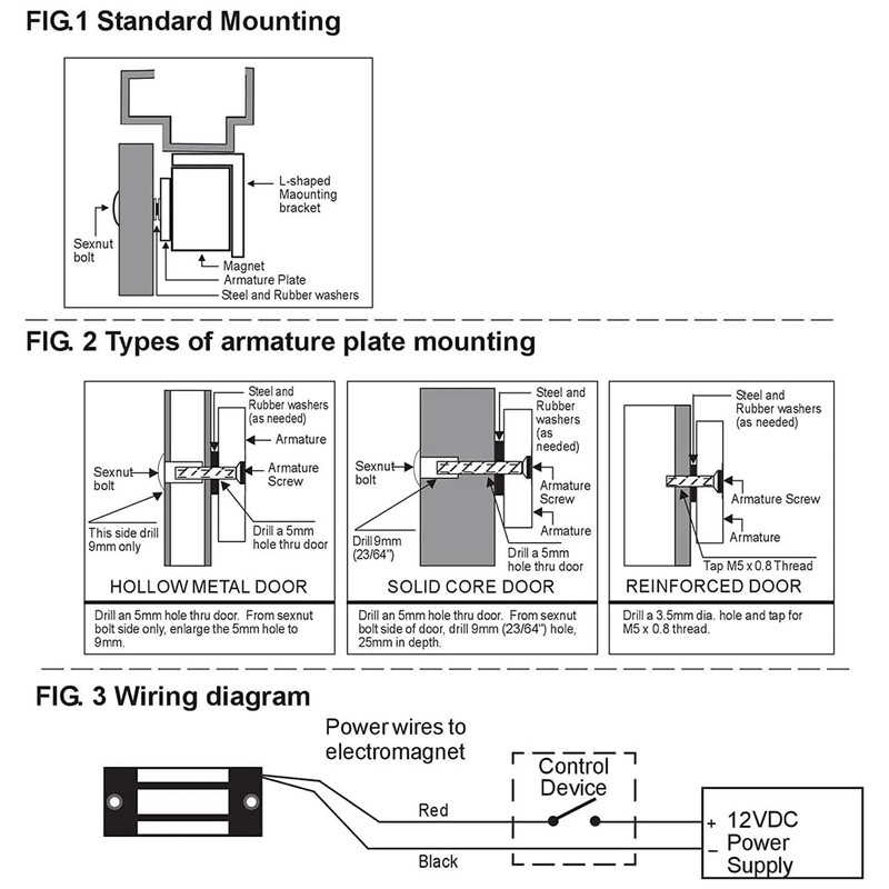 Electric Magnetic Door Lock with Z and L Aluminum Alloy