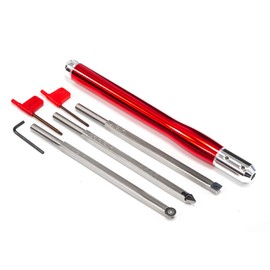 Simple Woodturning Tools COMBO: Mid Size Rougher, Turner & Hollower and Detailer Carbide Wood Turning Hand Tool Set with Interchangeable Handle for Wood Lathe (3 Tools w/Brilliant Red handle) USA Made