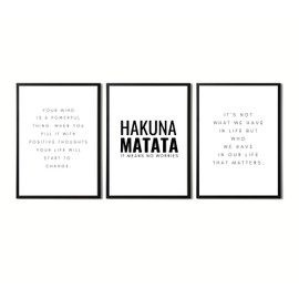 State Media Vision 3 Set Minimalist Motivational Prints | Unique Premium Home, Kitchen, Bathroom, Living Room Inspiring Wall Art (A4 (29.1cm x 21cm))