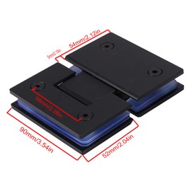 WANLIAN 180 Degree Glass Frameless Door Hinges,Frameless Shower Door Hinges, Heavy Duty 304 Stainless Steel Glasss to Glass Hinge Glasss Shower Doors Hinge Replacement Parts Black for 8-12 mm (2PCS)