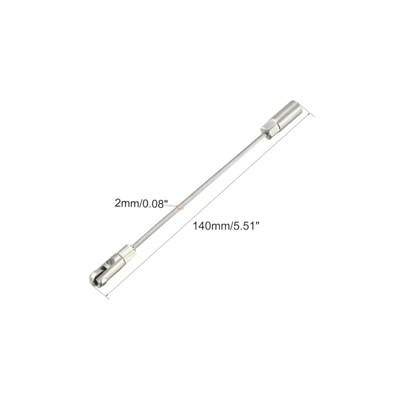 uxcell 2PCS 140mm/5.51inch Flexible Fish Tape Replacement Leader Wire Cable