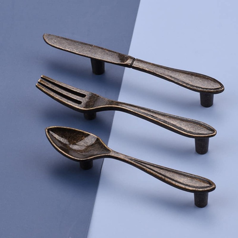 CENDGOOD Door Pulls Tableware Handles Spoon Knife Fork Shape Kitchen