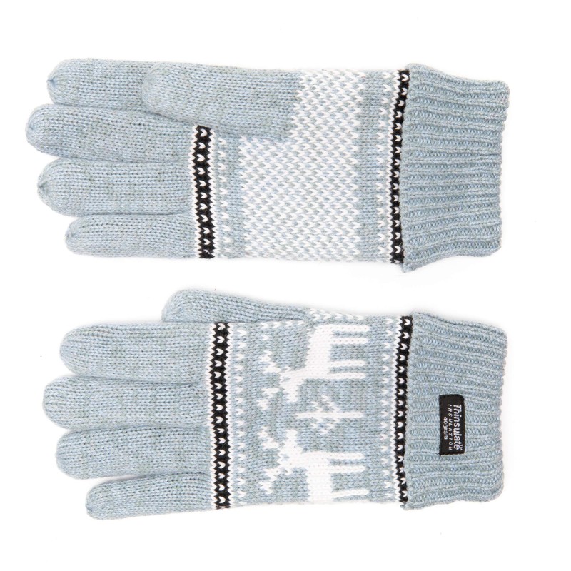EEM X-Mas Women's Knitted Cotton Gloves with Thinsulate Thermal Lining