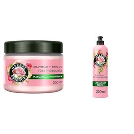 HERBAL ESSENCES, Mascarilla Capilar Nutritiva Suavidad y Brillo Rosa Mosqueta, aroma con notas de  HERBAL ESSENCES, Crema para Peinar Suavidad y Anti