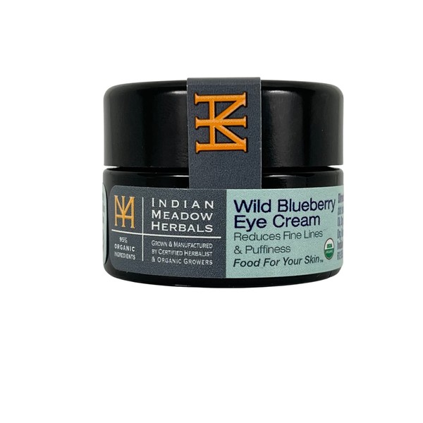 Indian Meadow Herbals Wild Blueberry Eye Cream (.5oz) - Under Eye Cream for Puffy Eyes & Fine Lines – Anti-Aging Eye Care w/ Organic Herbs, Oils