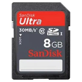 SanDisk Ultra 8GB, Class  30MB/s - SDHC UHS-I Card - Retail - SDSDU-008G-A11