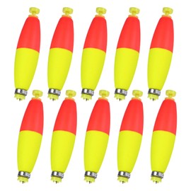 M METERXITY 10-Pack Fishing Bobbers Floats, 77mm EVA Foam Weighted Bobbers for Crappie/Bluegill/Trout Bass/Catfish, Clip-on Floats Slip Corks Floaters Strong Buoys [Red & Yellow]