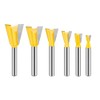 6 Pieces Dovetail Router Bits 1/4" Shank Woodworking Router Bit