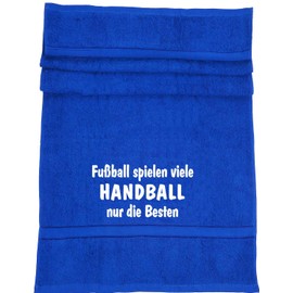 Football Play Many, Handball Only the Best; Bath Towel Sport, Royal Blue