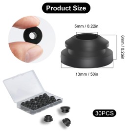 30 x Rubber Grommet Guides, Motorhome Gas Stove Pot Carrier Rubber, Rust Rubber Feet, Rubber Grommets for Pot Supports, Rubber Plugs, Compatible with Dometic Smev Thetford 5 mm Rods, Motorhome
