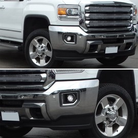 Spec-D Tuning Clear Driving LED Fog Lights +Built-In LED Bulbs + Switch Compatible with 2015-2018 GMC Sierra 2500HD 3500HD L+R Pair Assembly