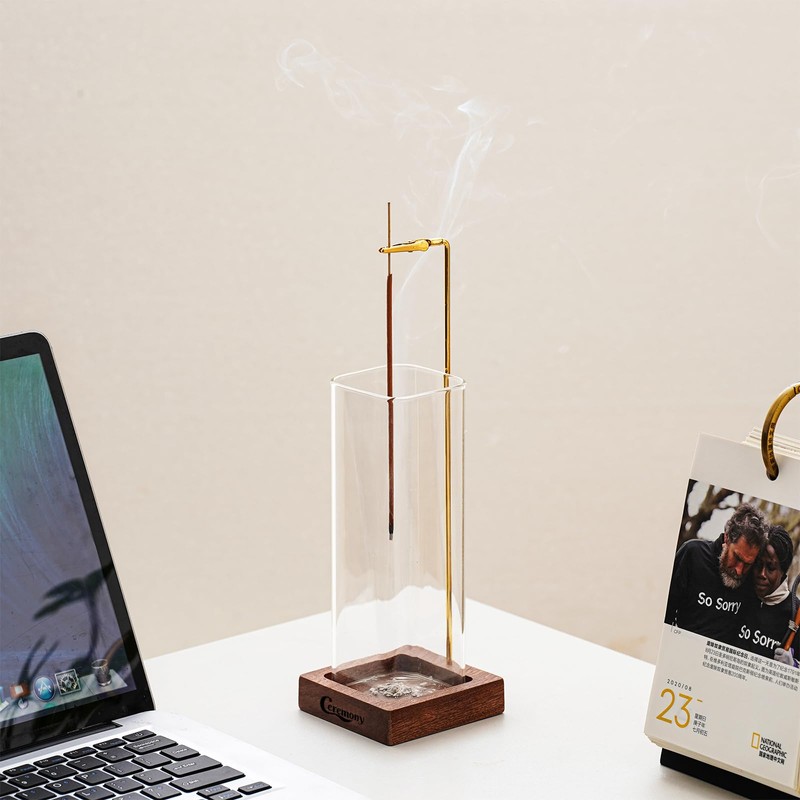 Ceremony Incense Holder，2 Pack Wood Incense Holder for Sticks with