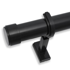 BlastHome™ Luxury 12 ft Custom Curtain Rod – 1 1/4" Large Diameter – Premium Brackets & Endcaps – Nonadjustable Rods Connect for a Seamless Look – Tuxedo Black Finish