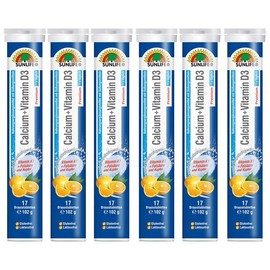 SUNLIFE 썬라이프 발포 칼슘 17정 6팩 Calcium Effervescent SUNLIFE Effervescent Calcium 17 Tablets 6 Packs