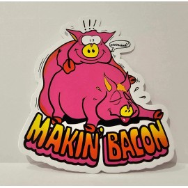 L1G Makin' Bacon Vinyl Decal Retro Art Novelty Karate Kid JDM Funny Pigs Vintage