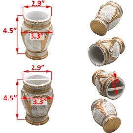 LUANT 4 Pieces Bathroom Accessory Set Including Tumbler, Toothbrush Holder, Soap Dish and Soap Dispenser, White with Gold