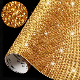12000 Pieces Self-Adhesive 2mm Bling Bling Rhinestone Sheet Sticker - Perfect for Car and Craft DIY Decoration(Golden)