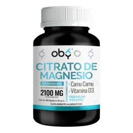 Citrato Magnesio Micronizado 2100mg + Camu Camu, Vitamina C Y D3 | Suplemento Alimenticio Oby Vitaminas Mujer Hombre | Complejo Magnesium Citrate Polv
