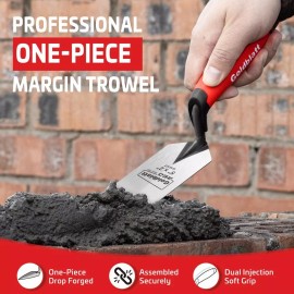Goldblatt RED Margin Trowel 5" x 2" Upgraded Ground Blade Trimming Corners 2025