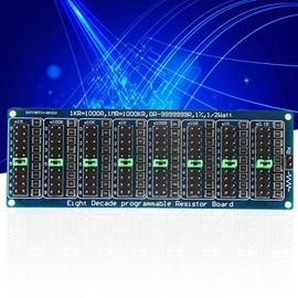 Eujgoov Resistor Board, 0.1R - 9999999R 8 Decade Programmable Resistor Board Module 0.1Ω/Step 1% 1/2 Watt