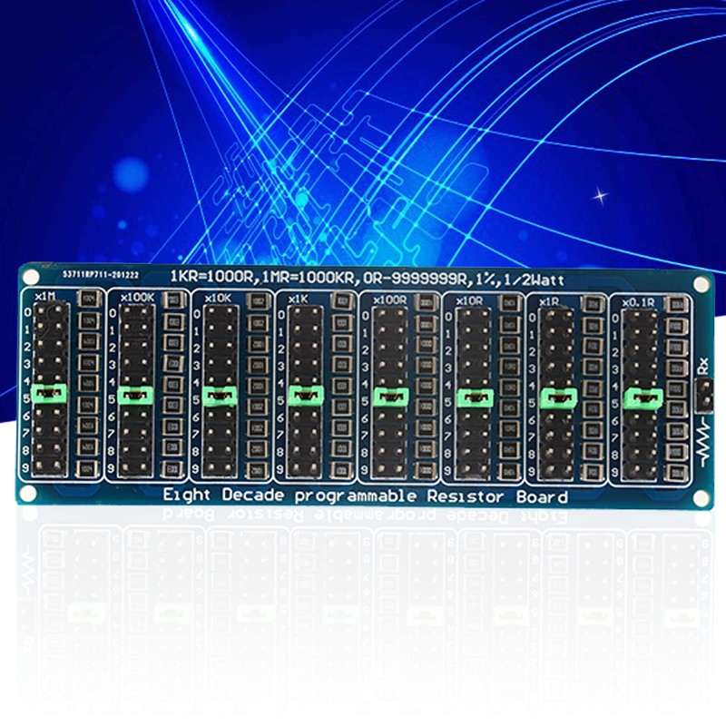 Eujgoov Resistor Board, 0.1R - 9999999R 8 Decade Programmable Resistor