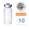 10 Pack 10ml Sealed Sample Vials, Transparent Glass Vials with