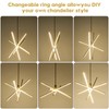 AIRYPHANT Gold Modern LED Chandelier, Dimmable 4 Lights Ceiling Pendant
