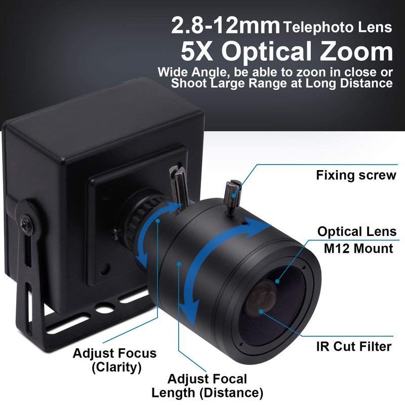 Svpro Manual Zoom USB Camera 2.8-12 mm Varifocus Lens 1080P