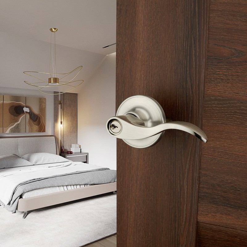 HENYIN Wave Lever Keyed Entry Door Lock/Door Knob Hardware Wave