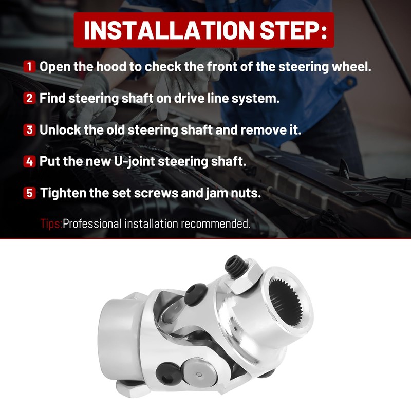 3/4-36 Spline X 3/4" DD Universal U Joint Endxedo Chrome