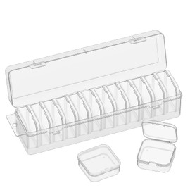 VANSUNS Bead Organizer Box, 13 Pcs Compartments Bead Organizer Box Set, Mini Clear Plastic Storage Containers for Bracelet Making DIY, Jewelry, Small Parts