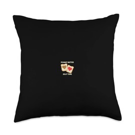 PBJ Jif Peanut Butter Peanut Butter Jelly Time BFF Love Match Perfect Throw Pillow, 18x18, Multicolor