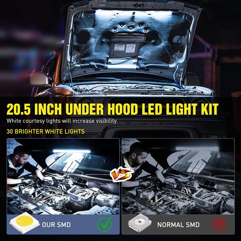 Nilight Under Hood Light Strip 30LED Waterproof Underhood Work Light