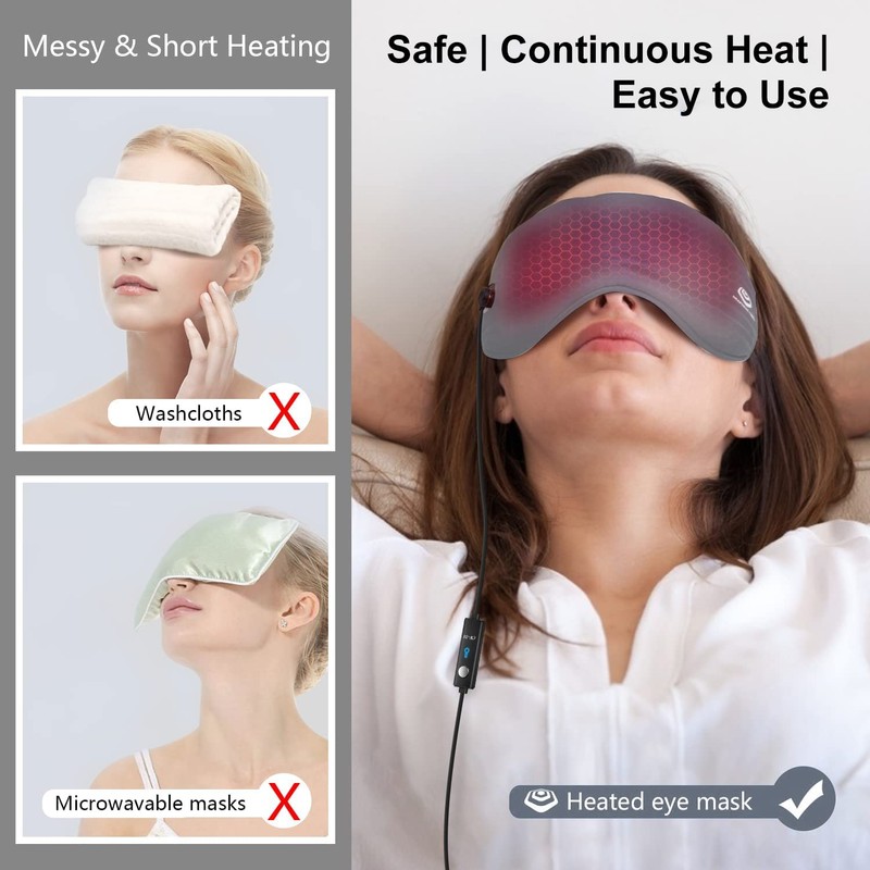 GRAPHENE TIMES Warming Eye Mask 3 Temperature Control Warm Therapeutic