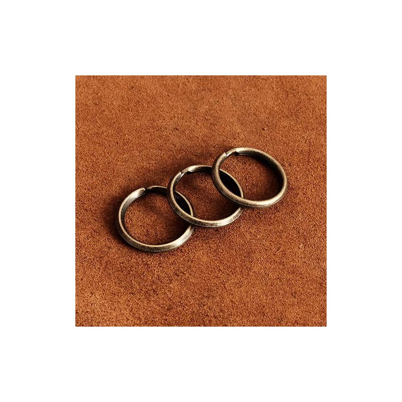 BRASS STORE Carabiner Key Chain with Antique Double Ring (Bronze)