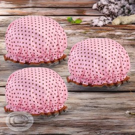 Three Sun Perm Set, Perm Clip, Hair Serum, Waterproof Double Shower Hair Cap, 12 Pink Dots / 쓰리썬 파마용세트 파마용클립 헤어세럼 방수 이중 샤워 헤어캡 12개 핑크도트