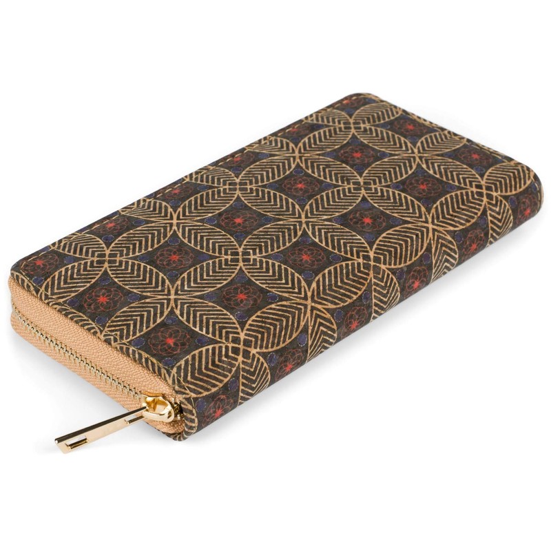 styleBREAKER 02040138 Women's Cork Purse with Colourful Pattern Print in