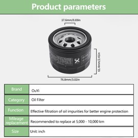 49065-0721 Oil Filter Replacement for Kawasaki FR541V FR600V FR651V FR691V FR730V FS481V FS541V FS600V FS651V FS691V FS730V FX481V FX541V FX600V FX651V FX691V FX730V 49065-7007 4pcs