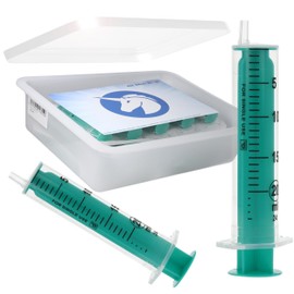 Horn Medical Disposable Syringe Set in Practical Horn Box - Brown Syringes Individually Sterile Packed - Various Designs, 20 ml