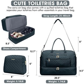 Travel Duffel Bags for Women with Shoe Compartment, Weekender Overnight Bag with Wet Pocket & Toiletry Bag, Carry On Personal Item Bag, Travel Tote Gym Bag, Hospital Bags for Labor and Delivery