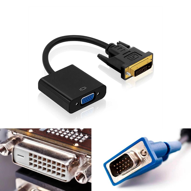 OcioDual DVI-D 24+1 to VGA Adapter, DVI-D Male to VGA