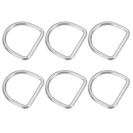 PATIKIL 1.5" Metal D-Rings, 6 Pcs 304 Stainless Steel D Ring Welded Solid Dee Rings DIY Accessories for Belts Sewing Dog Collars Webbing Straps, 3x40mm