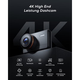 iZEEKER 4K Dash Cam Front with MicroSD Card, 4K 30FPS/1080P 60FPS Car Camera, Car Camera with Super Night Vision, WDR Emergency Recording, Parking Monitoring