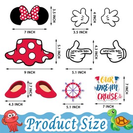 10 Pcs Cruise Door Decorations Magnetic, Funny Captain Mouse Cruise Door Decorations, Mouse Ears Magnet for DCL Cruise& All Major Cruise